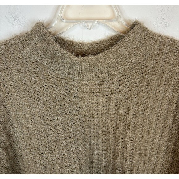 LANE BRYANT Beige Mock Neck Eyelash Knit Sweater Women 18/20 Drop Shoulder NEW - Picture 7 of 11